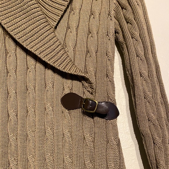 Calvin Klein Tan Knit Sweater Dress with Buckle - Picture 2 of 6